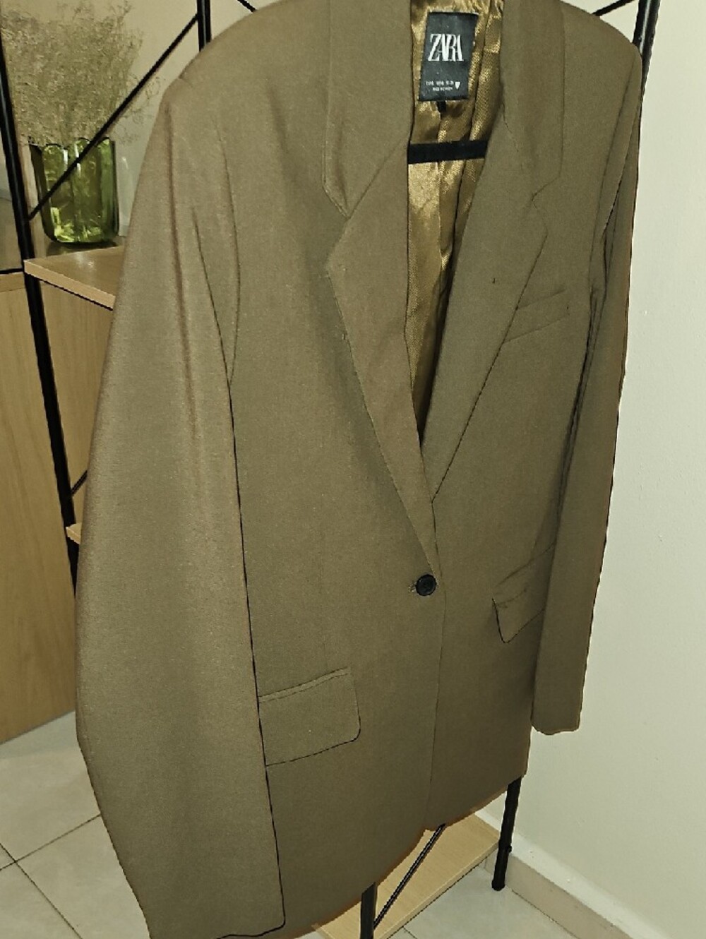 Zara Olive Blazer with Notch Lapel - Picture 4 of 5